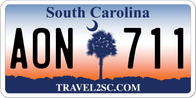 SC license plate AON711