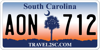 SC license plate AON712