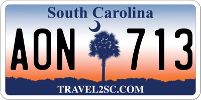 SC license plate AON713