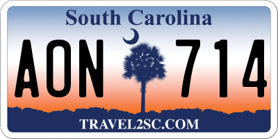SC license plate AON714