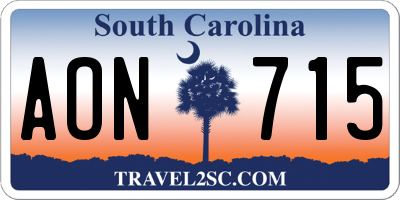 SC license plate AON715