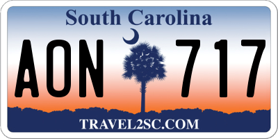 SC license plate AON717
