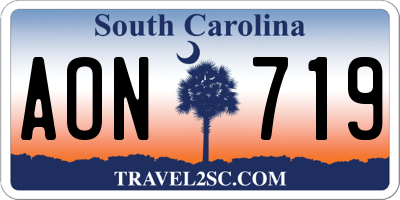 SC license plate AON719