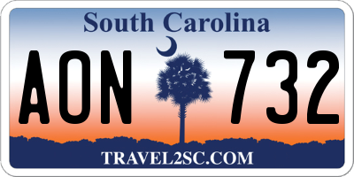 SC license plate AON732