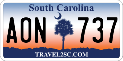 SC license plate AON737