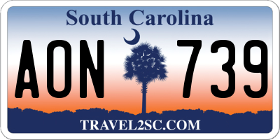 SC license plate AON739