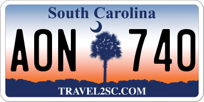 SC license plate AON740