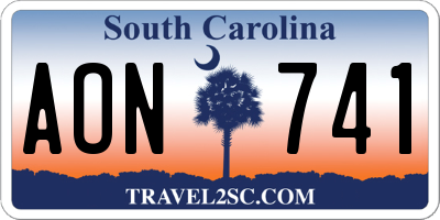 SC license plate AON741