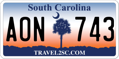 SC license plate AON743