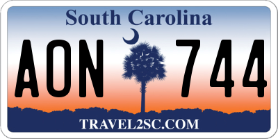 SC license plate AON744