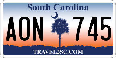SC license plate AON745