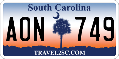 SC license plate AON749