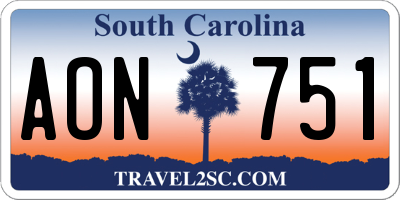 SC license plate AON751