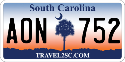 SC license plate AON752