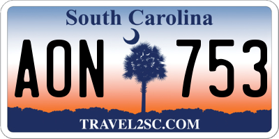 SC license plate AON753