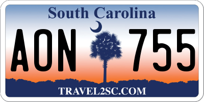 SC license plate AON755