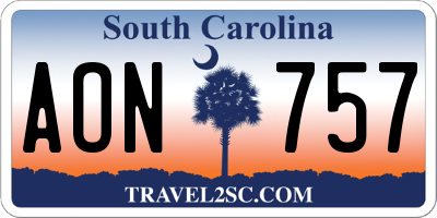 SC license plate AON757