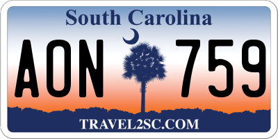 SC license plate AON759