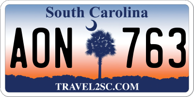 SC license plate AON763