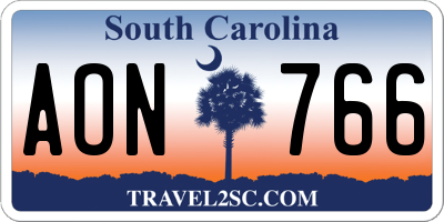 SC license plate AON766