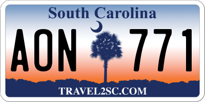 SC license plate AON771