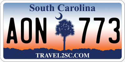 SC license plate AON773