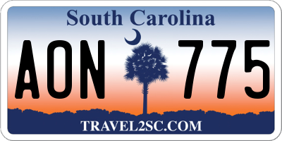 SC license plate AON775