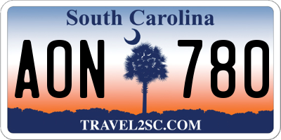 SC license plate AON780