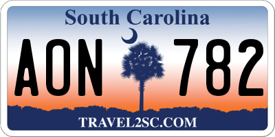 SC license plate AON782