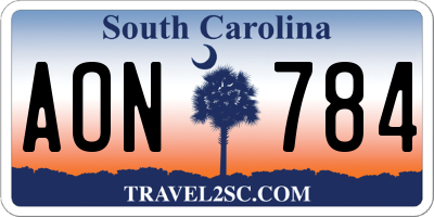 SC license plate AON784