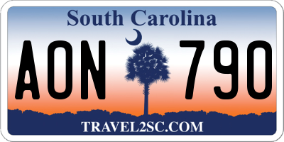 SC license plate AON790