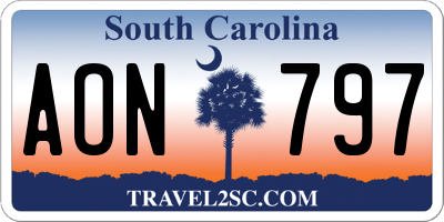 SC license plate AON797