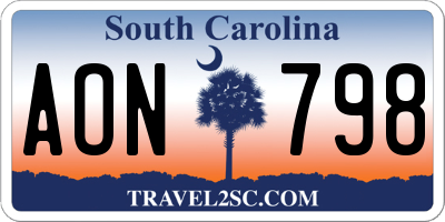 SC license plate AON798