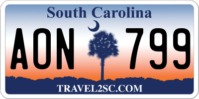 SC license plate AON799