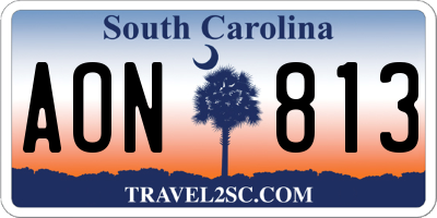 SC license plate AON813