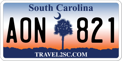 SC license plate AON821