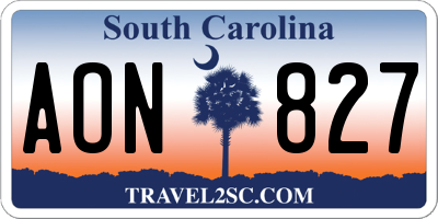 SC license plate AON827