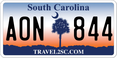 SC license plate AON844