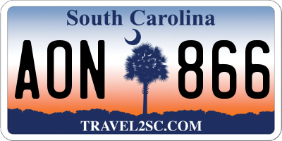 SC license plate AON866