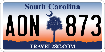 SC license plate AON873