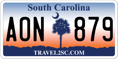 SC license plate AON879