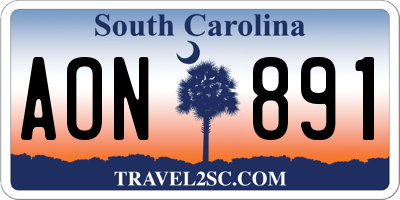 SC license plate AON891