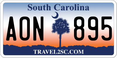 SC license plate AON895