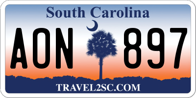 SC license plate AON897