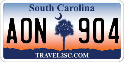 SC license plate AON904