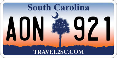 SC license plate AON921