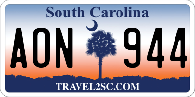 SC license plate AON944