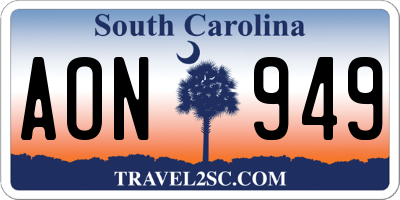 SC license plate AON949