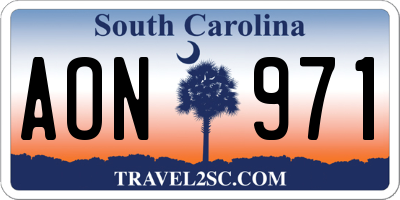 SC license plate AON971