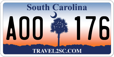 SC license plate AOO176